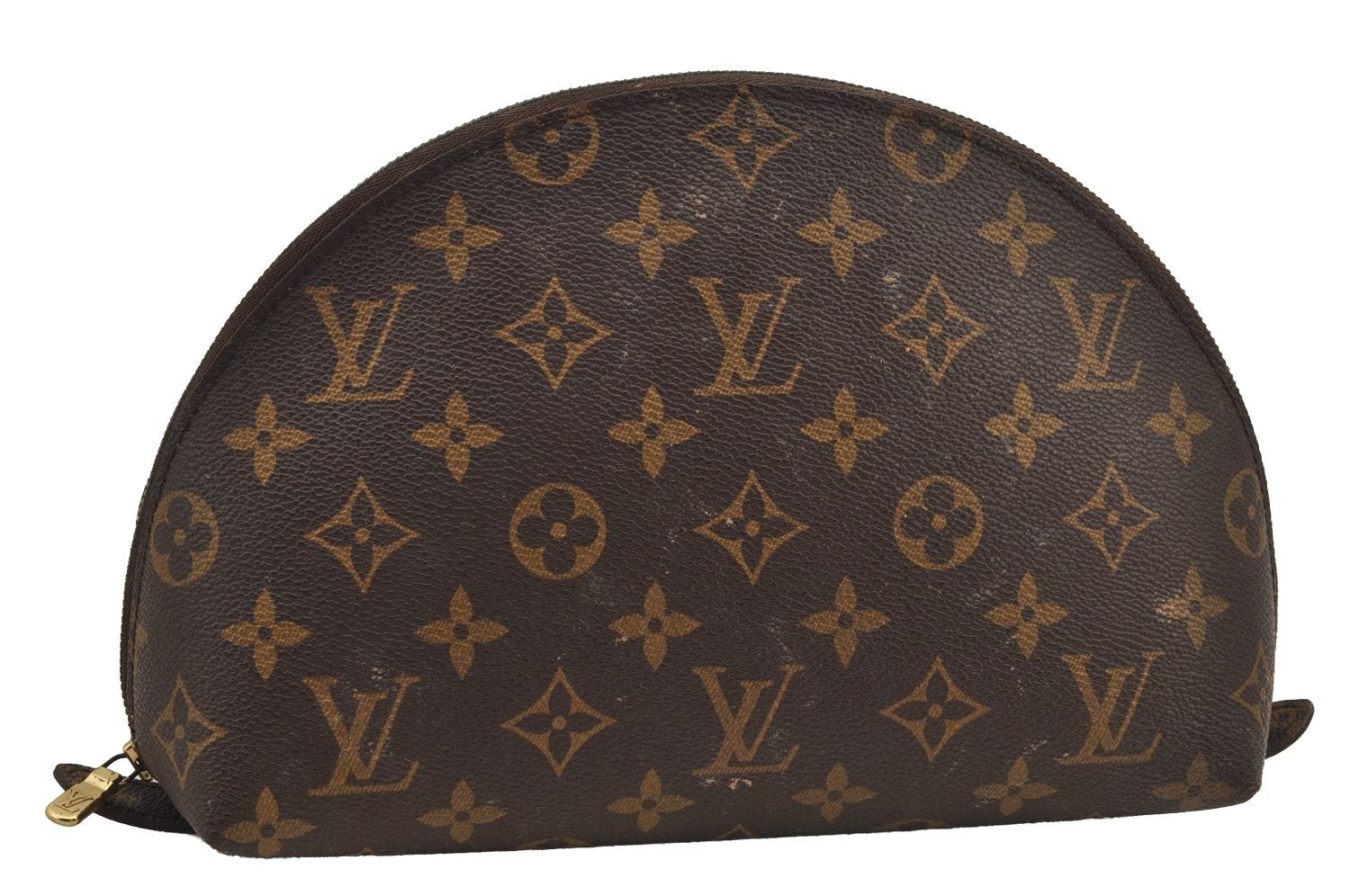 Authentic Louis Vuitton Monogram Trousse Demi Ronde 23 Pouch M47520 Junk 7734J