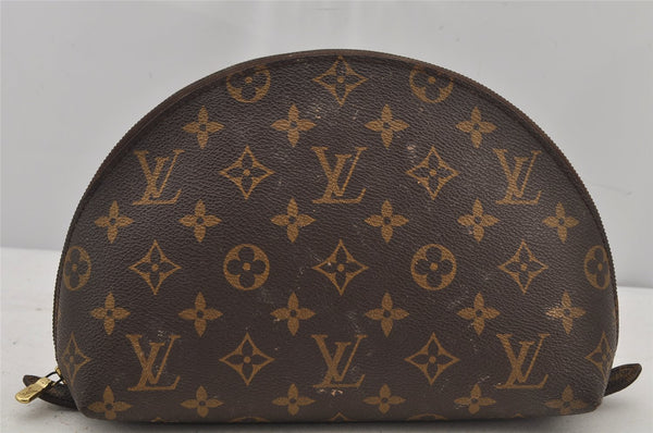 Authentic Louis Vuitton Monogram Trousse Demi Ronde 23 Pouch M47520 Junk 7734J