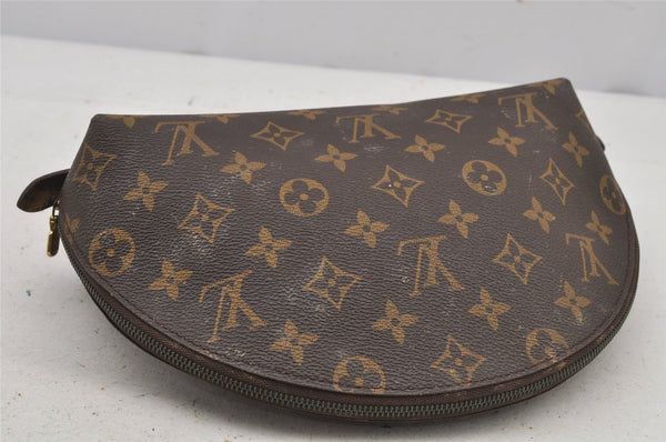 Authentic Louis Vuitton Monogram Trousse Demi Ronde 23 Pouch M47520 Junk 7734J