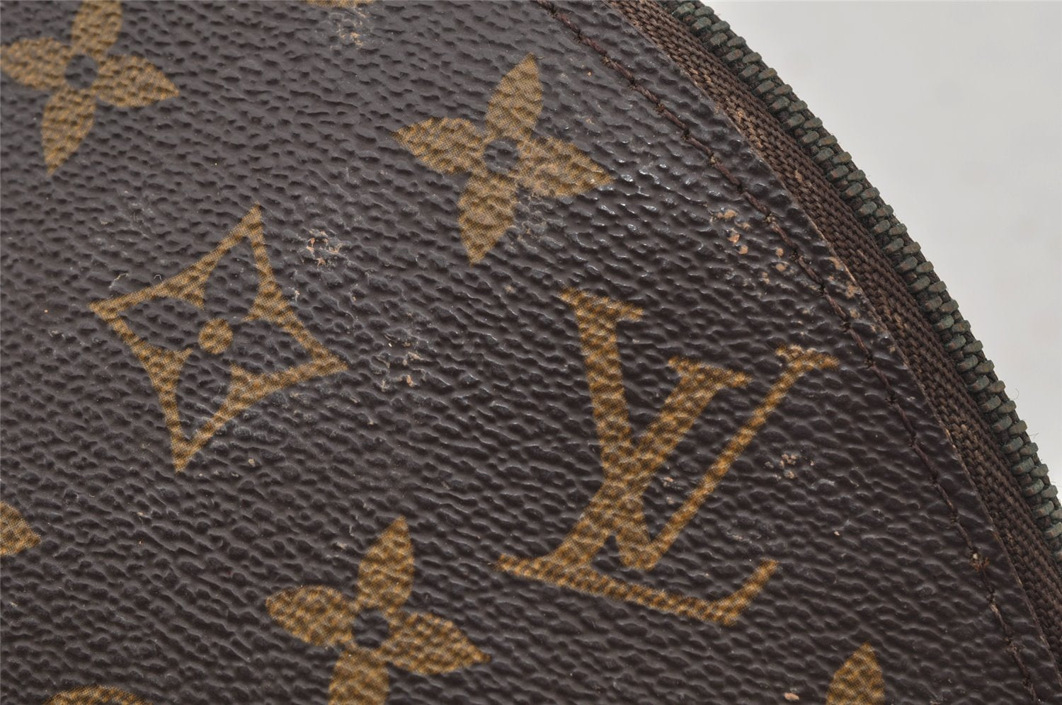 Authentic Louis Vuitton Monogram Trousse Demi Ronde 23 Pouch M47520 Junk 7734J