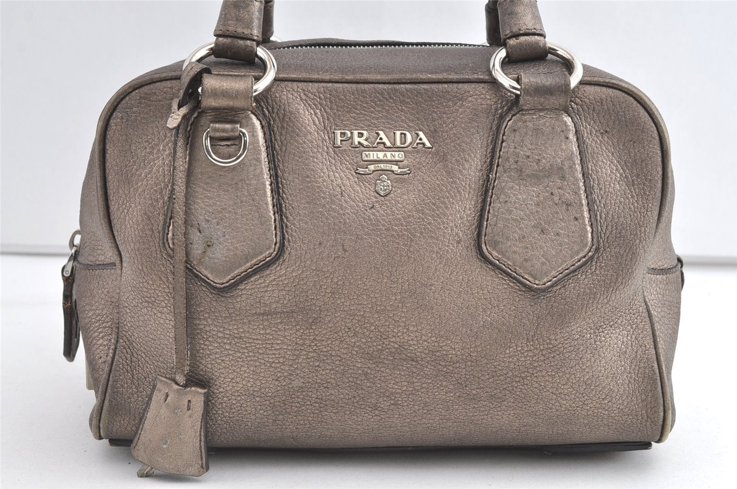 Authentic PRADA Leather Nappa Shoulder Hand Bag Purse Gold 7735J