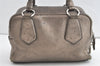 Authentic PRADA Leather Nappa Shoulder Hand Bag Purse Gold 7735J