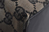 Authentic GUCCI Shoulder Tote Bag GG Canvas Leather 0021098 Black Gray 7737J