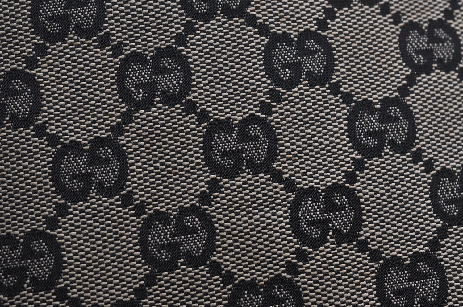 Authentic GUCCI Shoulder Tote Bag GG Canvas Leather 0021098 Black Gray 7737J