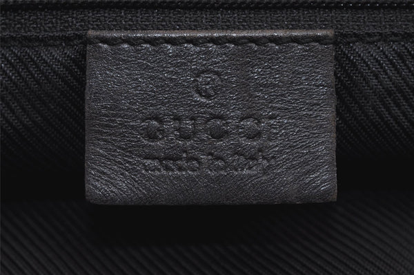 Authentic GUCCI Shoulder Tote Bag GG Canvas Leather 0021098 Black Gray 7737J