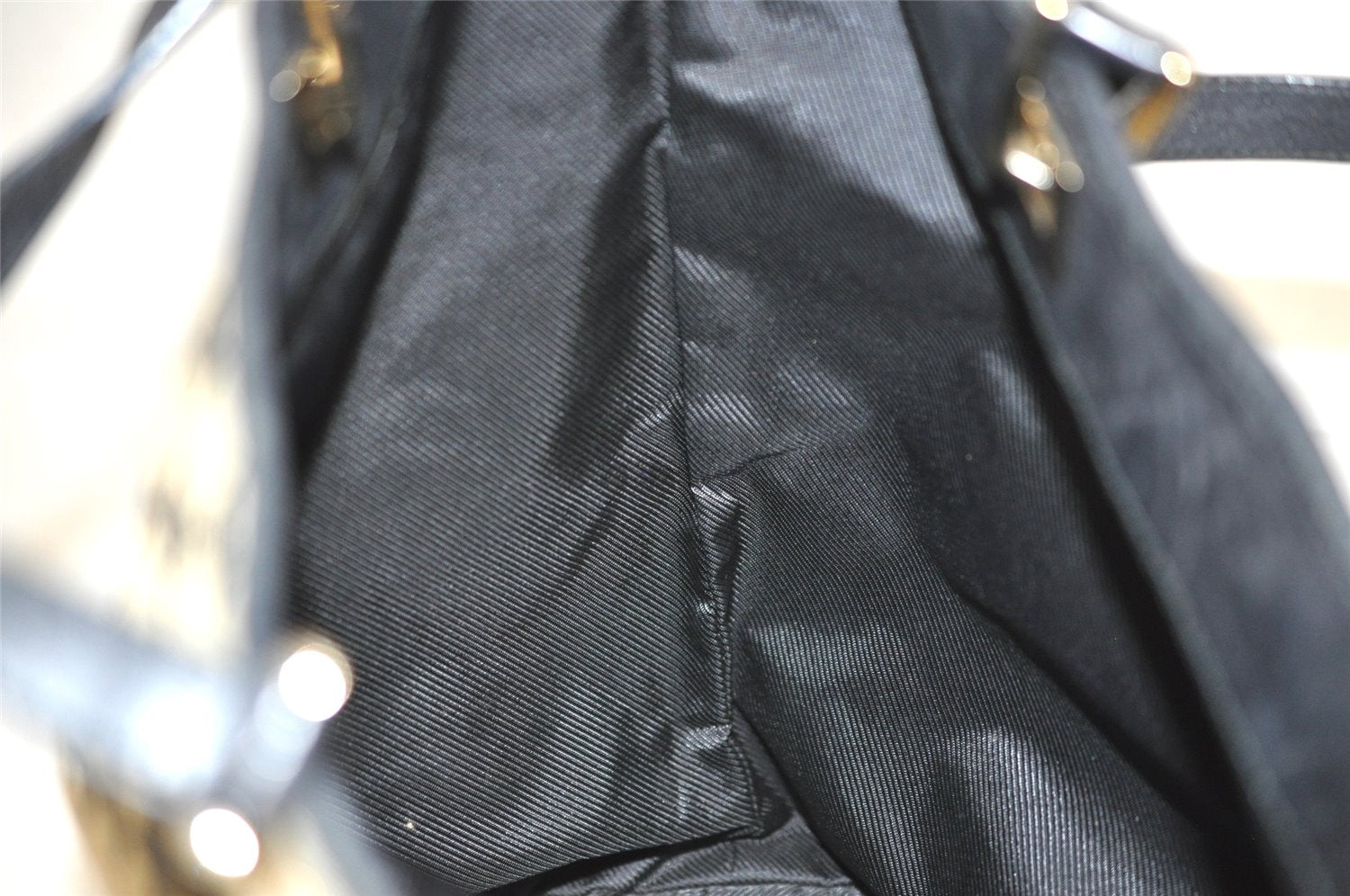 Authentic GUCCI Shoulder Tote Bag GG Canvas Leather 0021098 Black Gray 7737J