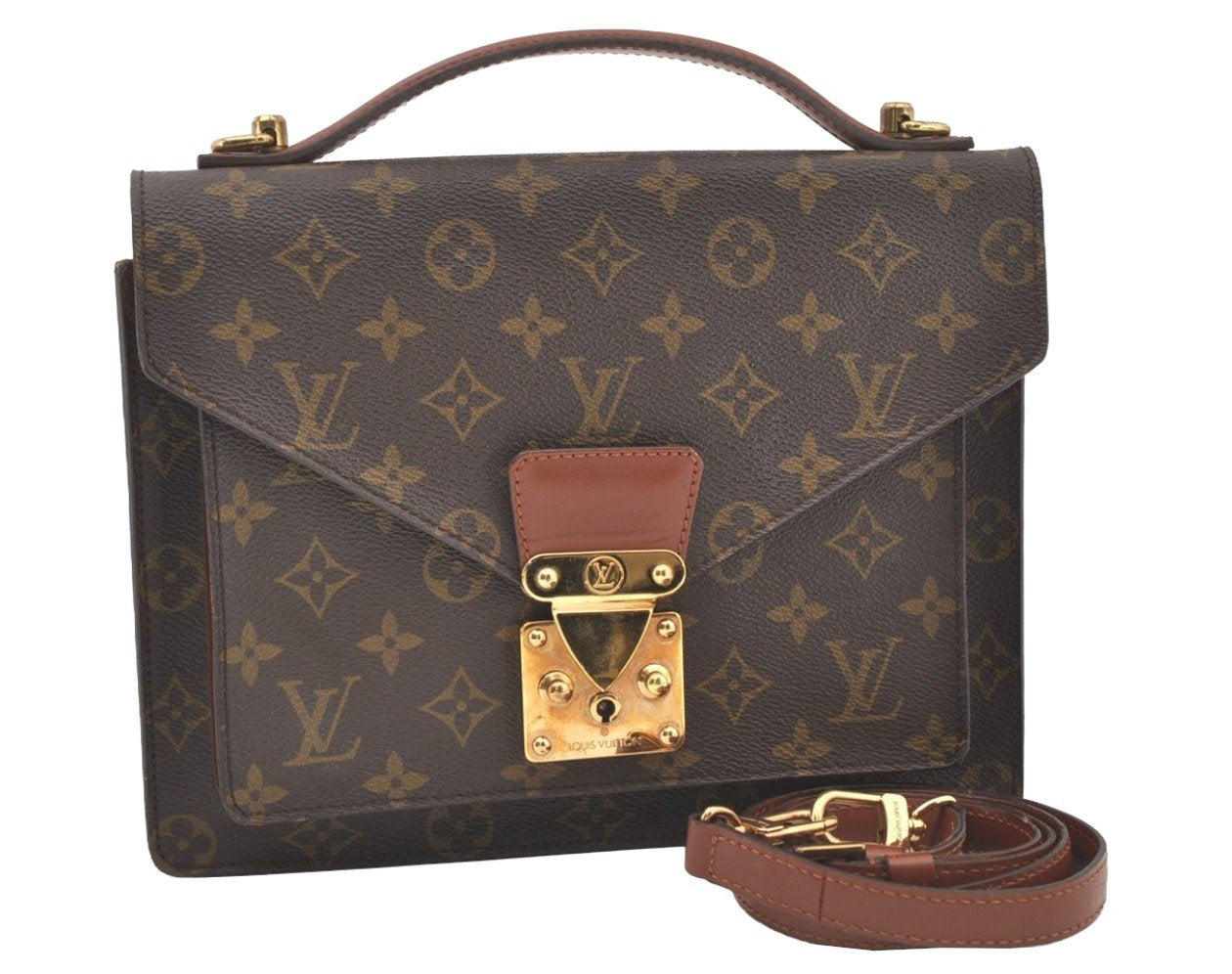 Authentic Louis Vuitton Monogram Monceau 2Way Shoulder Hand Bag M51187 LV 7740J