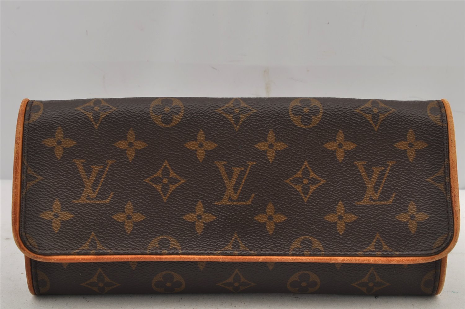 Authentic Louis Vuitton Monogram Pochette Twin GM Shoulder Bag M51852 LV 7742J