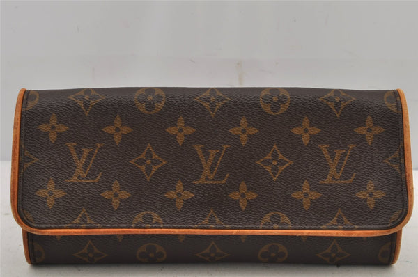 Authentic Louis Vuitton Monogram Pochette Twin GM Shoulder Bag M51852 LV 7742J