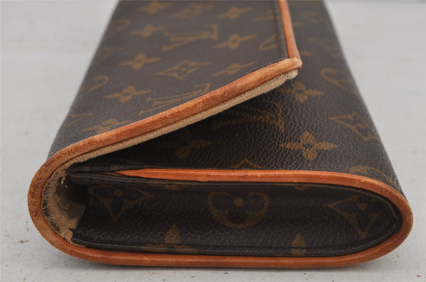 Authentic Louis Vuitton Monogram Pochette Twin GM Shoulder Bag M51852 LV 7742J