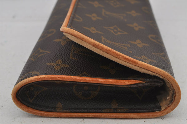Authentic Louis Vuitton Monogram Pochette Twin GM Shoulder Bag M51852 LV 7742J