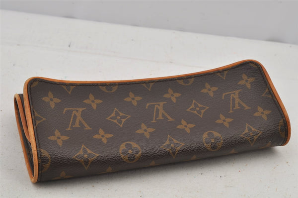 Authentic Louis Vuitton Monogram Pochette Twin GM Shoulder Bag M51852 LV 7742J