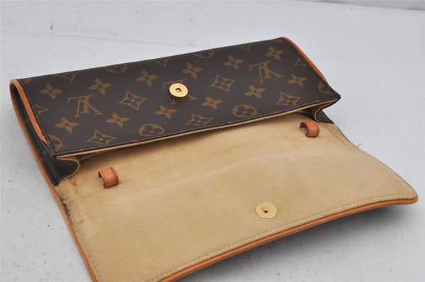 Authentic Louis Vuitton Monogram Pochette Twin GM Shoulder Bag M51852 LV 7742J