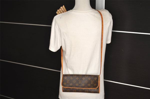 Authentic Louis Vuitton Monogram Pochette Twin GM Shoulder Bag M51852 LV 7742J