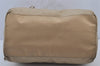 Authentic PRADA Vintage Nylon Tessuto Leather Hand Boston Bag Purse Beige 7744J