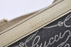 Authentic GUCCI Abbey Shoulder Hand Bag Purse Canvas Leather 170004 Navy 7745J