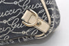 Authentic GUCCI Abbey Shoulder Hand Bag Purse Canvas Leather 170004 Navy 7745J