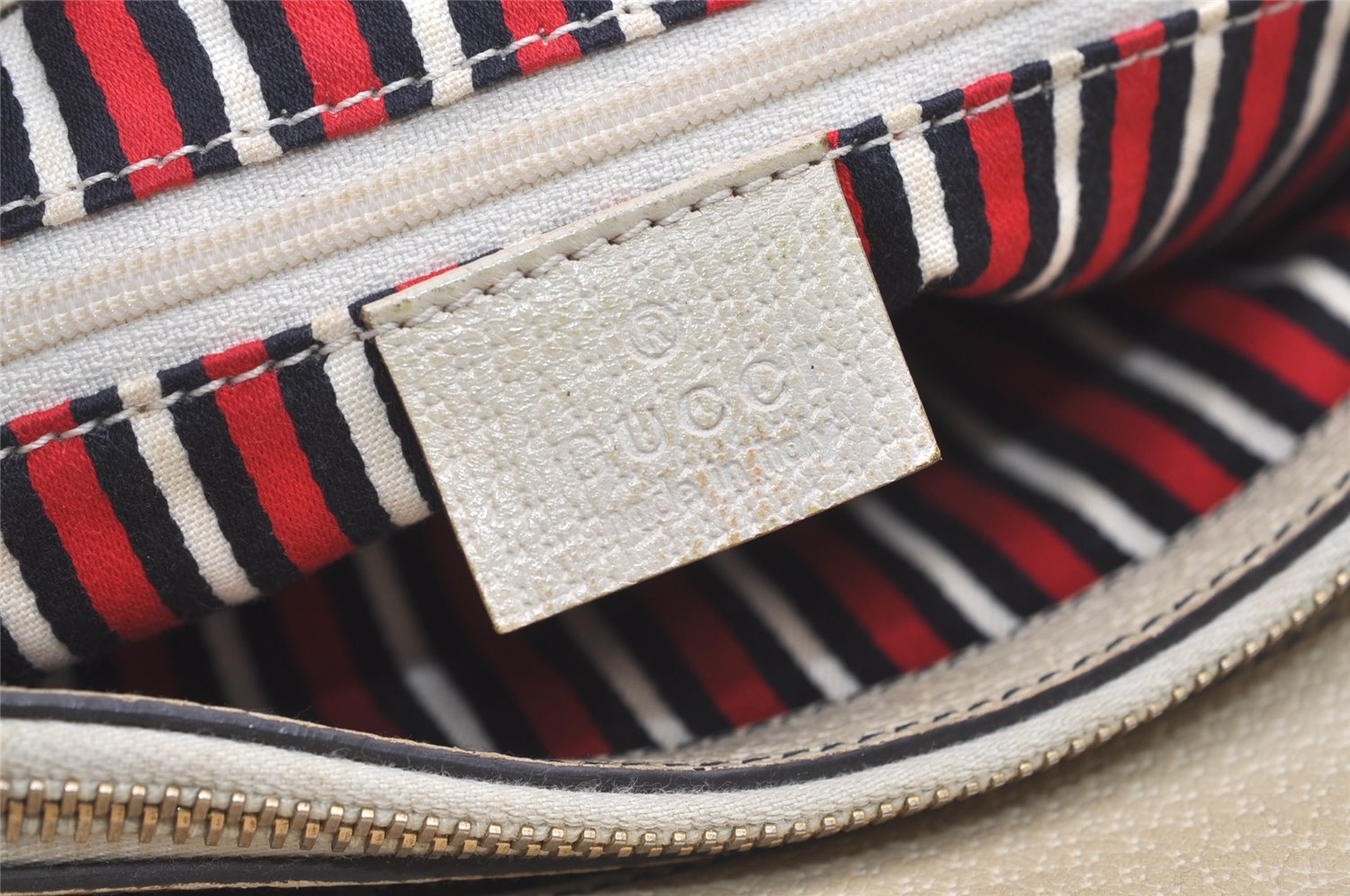 Authentic GUCCI Abbey Shoulder Hand Bag Purse Canvas Leather 170004 Navy 7745J