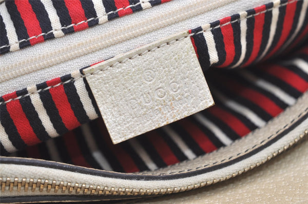 Authentic GUCCI Abbey Shoulder Hand Bag Purse Canvas Leather 170004 Navy 7745J