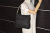 Authentic PRADA Nylon Tessuto Metallo Shoulder Hand Bag Purse B8446 Black 7746J