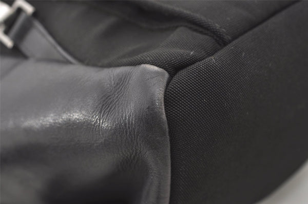 Authentic GUCCI Vintage Drawstring Backpack Nylon Leather 0030233 Black 7747J