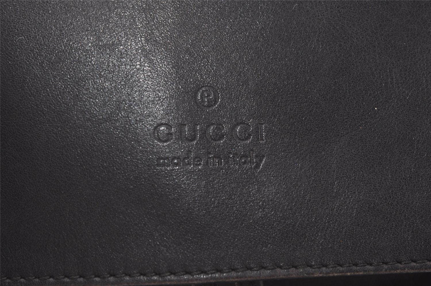 Authentic GUCCI Vintage Drawstring Backpack Nylon Leather 0030233 Black 7747J