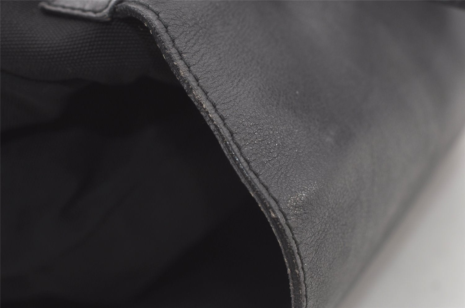 Authentic GUCCI Vintage Drawstring Backpack Nylon Leather 0030233 Black 7747J