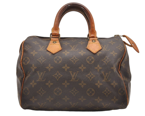 Authentic Louis Vuitton Monogram Speedy 25 Boston Hand Bag M41528 LV 7749I