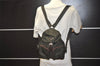 Authentic PRADA Vintage Nylon Tessuto Leather Drawstring Backpack Khaki 7749J