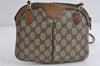 Authentic GUCCI Web Sherry Line Shoulder Bag GG PVC Leather Brown Junk 7752I