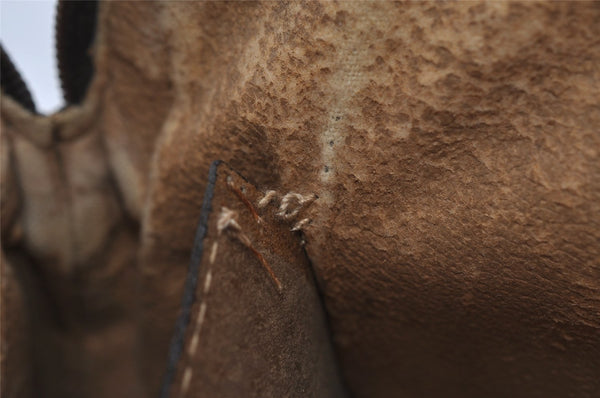 Authentic GUCCI Web Sherry Line Shoulder Bag GG PVC Leather Brown Junk 7752I