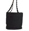 Authentic Salvatore Ferragamo Vara Canvas Leather Shoulder Tote Bag Black 7752J