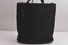 Authentic Salvatore Ferragamo Vara Canvas Leather Shoulder Tote Bag Black 7752J