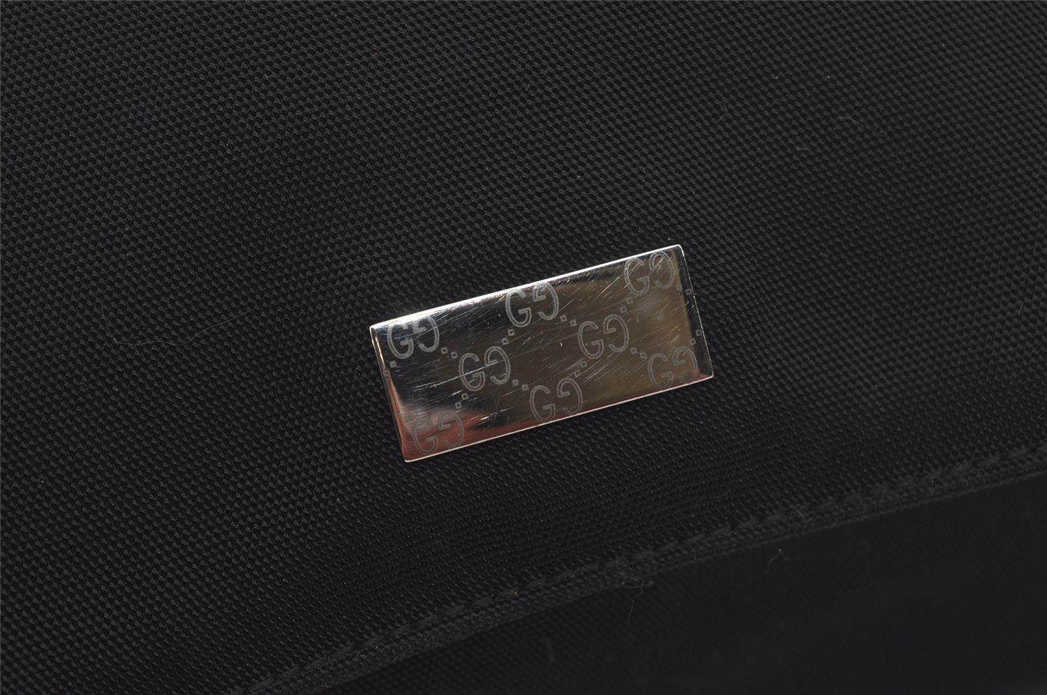 Authentic GUCCI Shoulder Cross Body Bag Nylon Leather 146236 Black  7753I