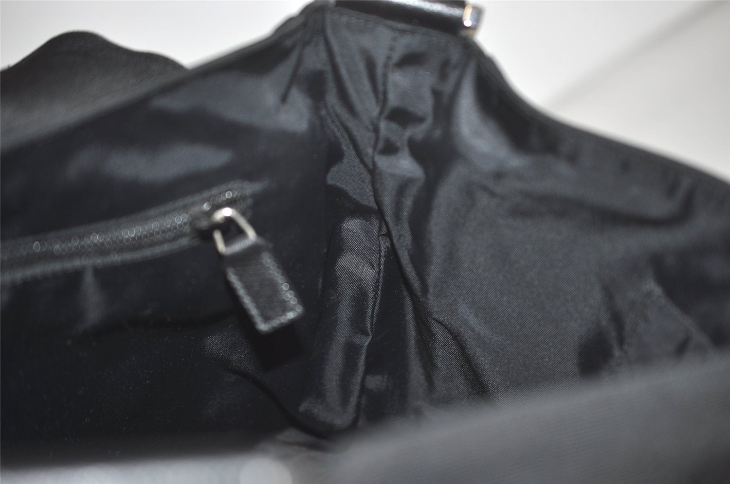 Authentic GUCCI Shoulder Cross Body Bag Nylon Leather 146236 Black  7753I