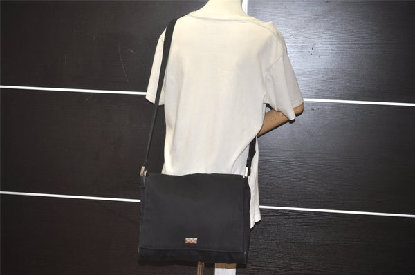 Authentic GUCCI Shoulder Cross Body Bag Nylon Leather 146236 Black  7753I
