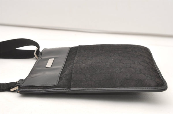 Authentic GUCCI Shoulder Cross Body Bag GG Canvas Leather 0190348 Black 7755J