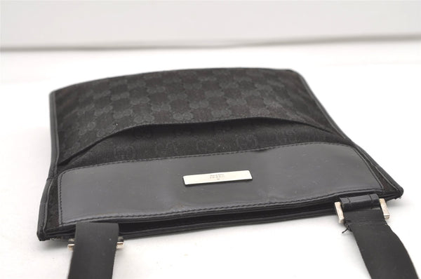Authentic GUCCI Shoulder Cross Body Bag GG Canvas Leather 0190348 Black 7755J