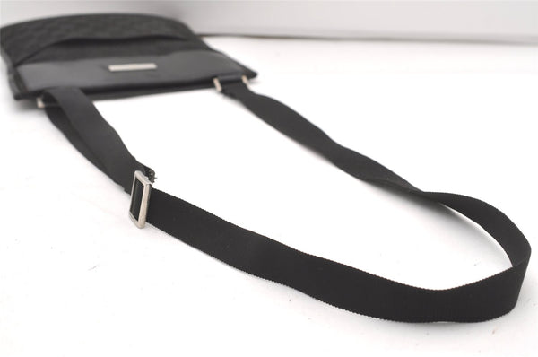 Authentic GUCCI Shoulder Cross Body Bag GG Canvas Leather 0190348 Black 7755J