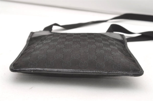 Authentic GUCCI Shoulder Cross Body Bag GG Canvas Leather 0190348 Black 7755J