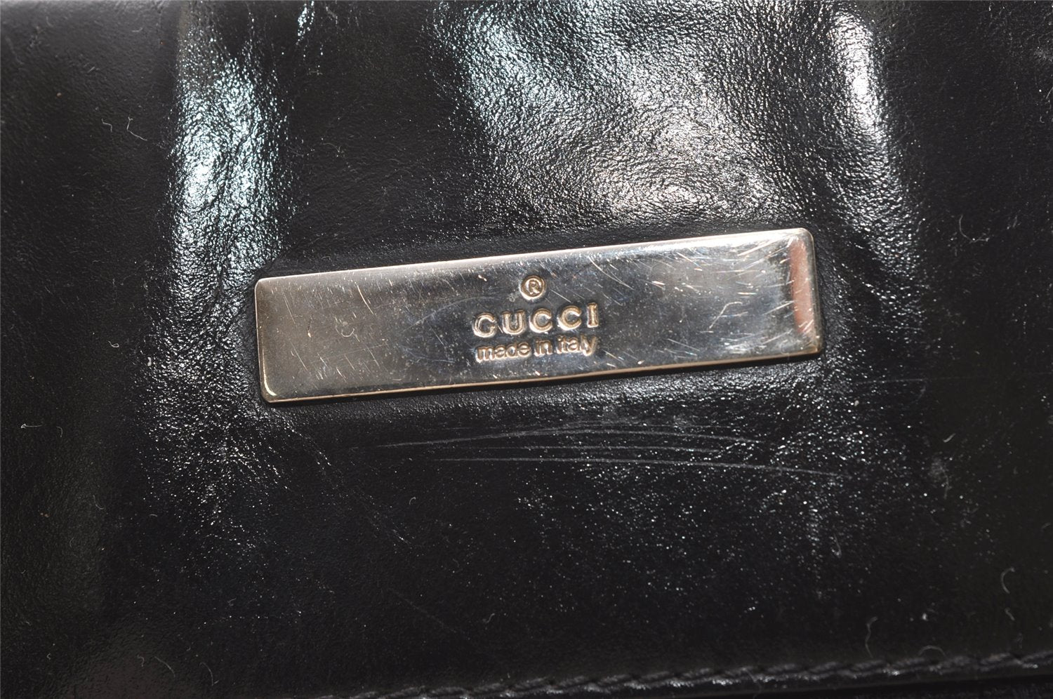 Authentic GUCCI Shoulder Cross Body Bag GG Canvas Leather 0190348 Black 7755J