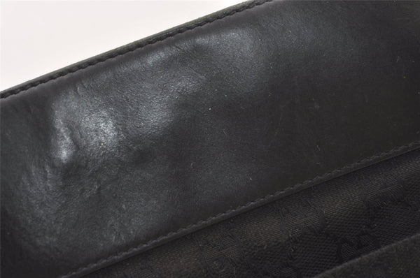 Authentic GUCCI Shoulder Cross Body Bag GG Canvas Leather 0190348 Black 7755J