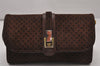 Authentic GUCCI Vintage Square GG Shoulder Bag Purse Suede Leather Brown 7757I