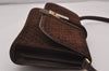 Authentic GUCCI Vintage Square GG Shoulder Bag Purse Suede Leather Brown 7757I