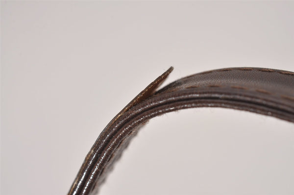 Authentic GUCCI Vintage Square GG Shoulder Bag Purse Suede Leather Brown 7757I