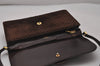 Authentic GUCCI Vintage Square GG Shoulder Bag Purse Suede Leather Brown 7757I