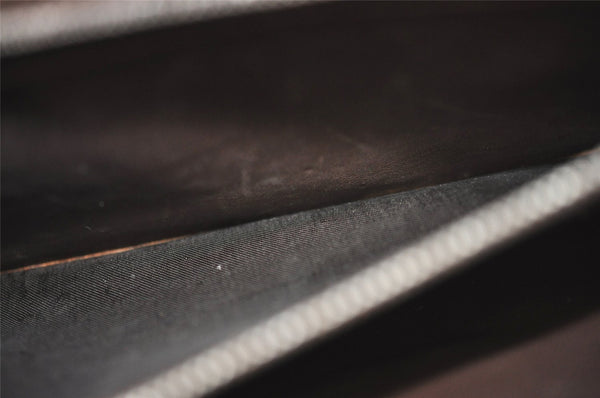 Authentic GUCCI Vintage Square GG Shoulder Bag Purse Suede Leather Brown 7757I