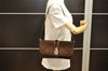 Authentic GUCCI Vintage Square GG Shoulder Bag Purse Suede Leather Brown 7757I