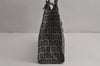 Authentic FENDI Zucchino Shoulder Hand Bag Purse Canvas Leather Navy Blue 7757J