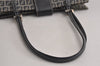 Authentic FENDI Zucchino Shoulder Hand Bag Purse Canvas Leather Navy Blue 7757J